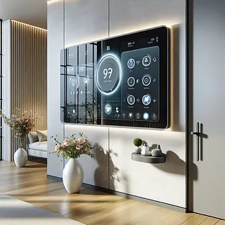Realistic stock image of smart home control panel.
